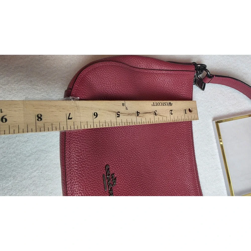 Coach Chaise Crossbody Bag Pink Pebbled Leather Gunmetal Hardware 56819 EUC
